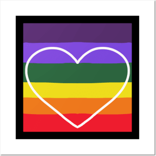 Colorful Rainbow Heart Design Posters and Art